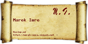 Marek Imre névjegykártya