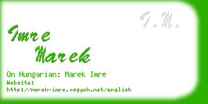 imre marek business card